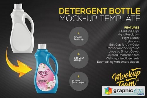 Detergent Bottle Mock-up Template