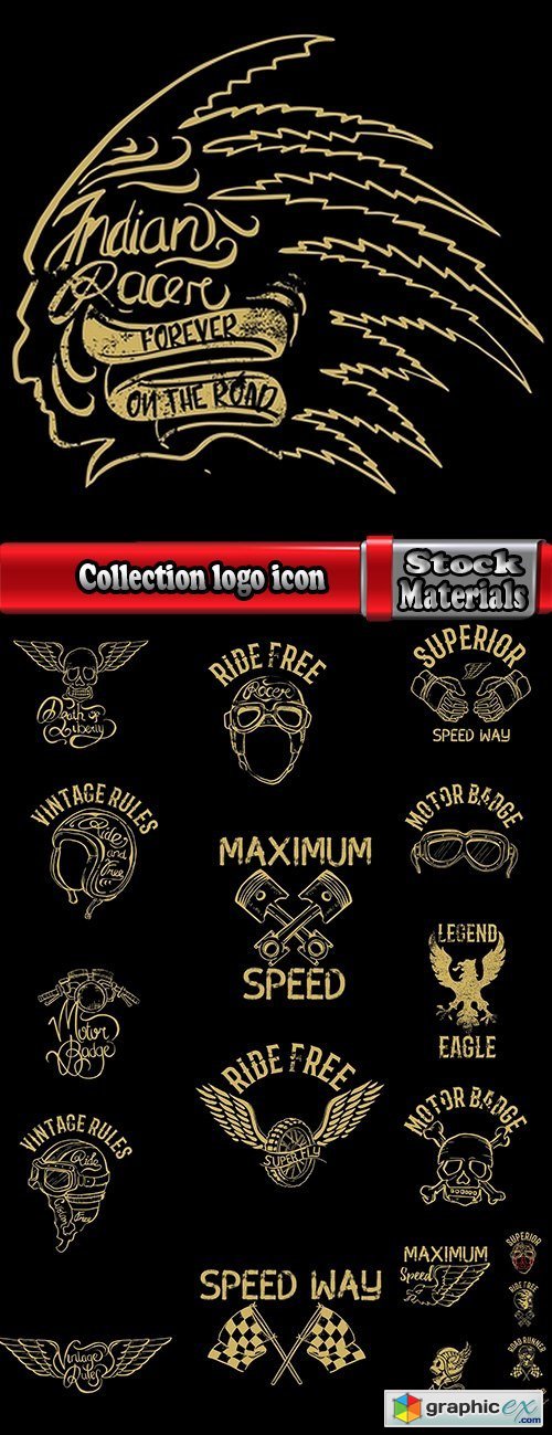Collection logo icon image to be printed on the things of gold framing frame slogan 20 EPS