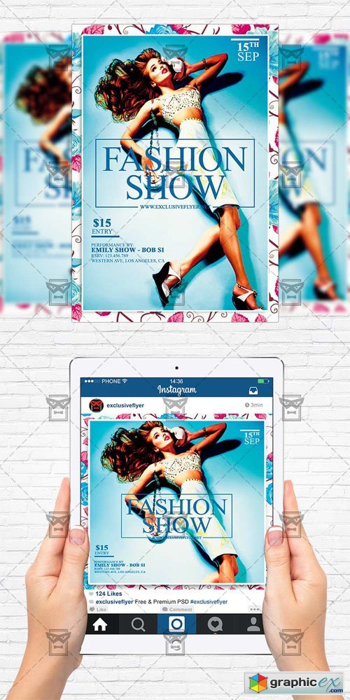 Fashion Show - Flyer Template + Instagram Size Flyer