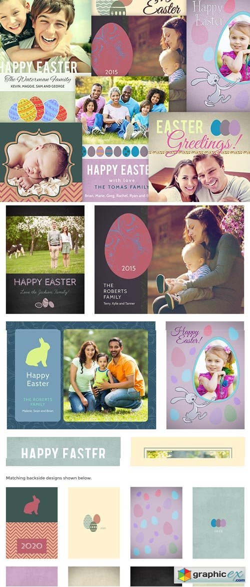 PhotoBacks - Easter Card Template Set 01