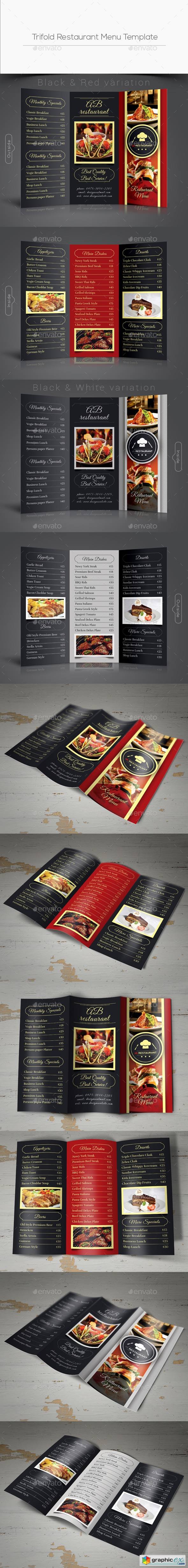 Trifold Restaurant Menu Template 19445975