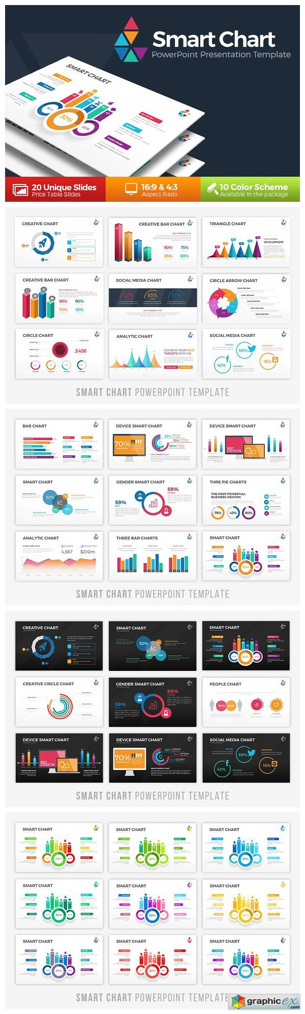 Smart Chart Infographic Powerpoint Free Download Vector Stock Image
