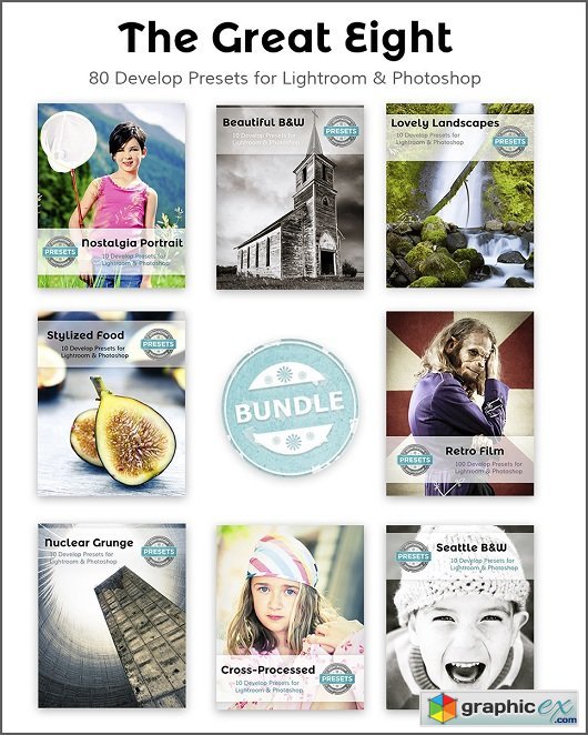 Photoshop Actions & Lightroom Presets Bundle - The Great Eight