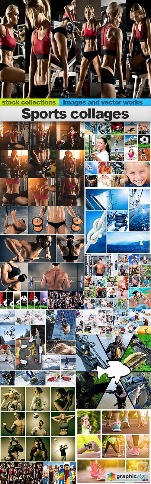 Sports collages, 15 x UHQ JPEG