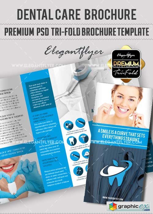 Dentist V2 Premium Tri-Fold PSD Brochure Template