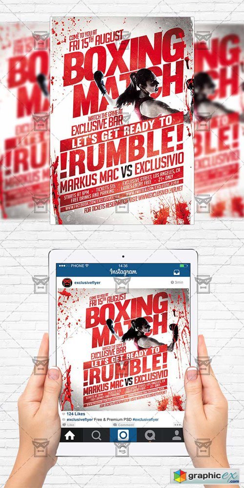 Boxing - Flyer Template + Instagram Size Flyer
