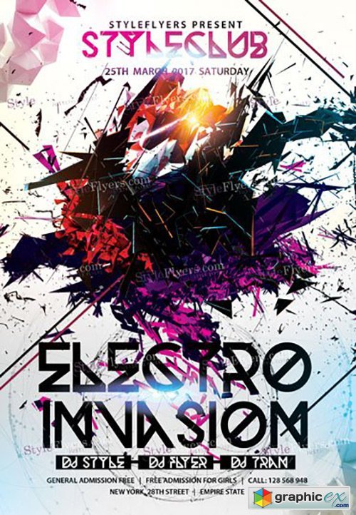 Electro Invasion PSD Flyer Template