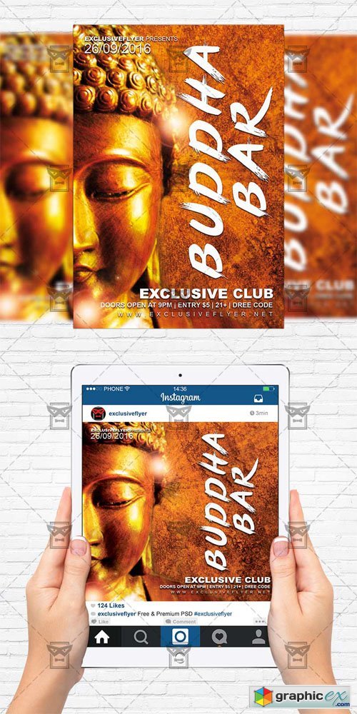 Buddha Bar - Flyer Template + Instagram Size Flyer