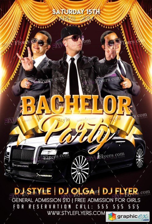 Bachelor Party PSD Flyer Template