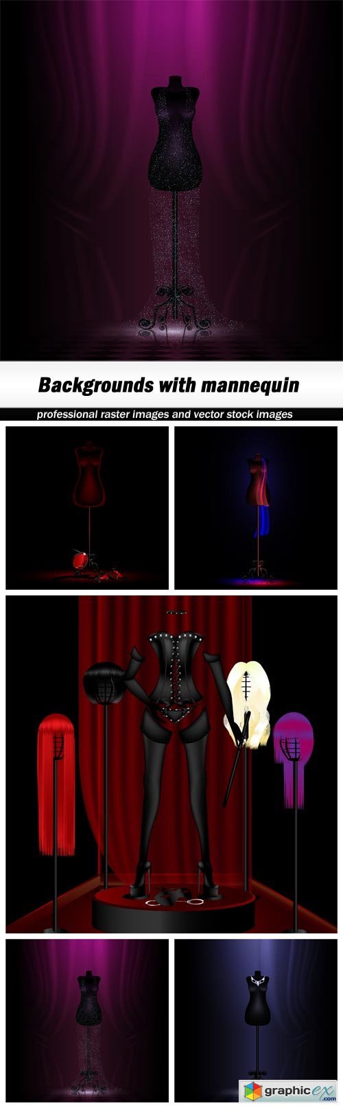 Backgrounds with mannequin - 5 EPS