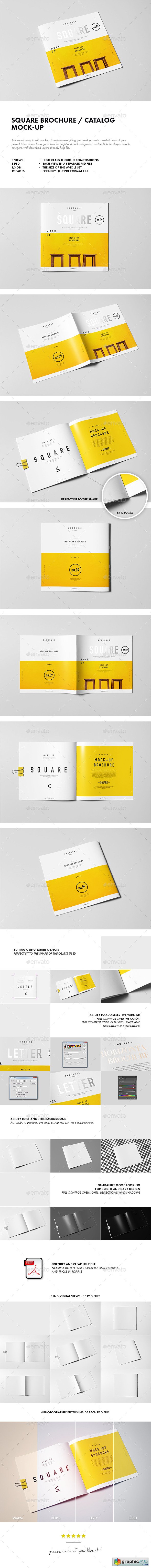 Square Brochure Catalog Booklet Mock-up