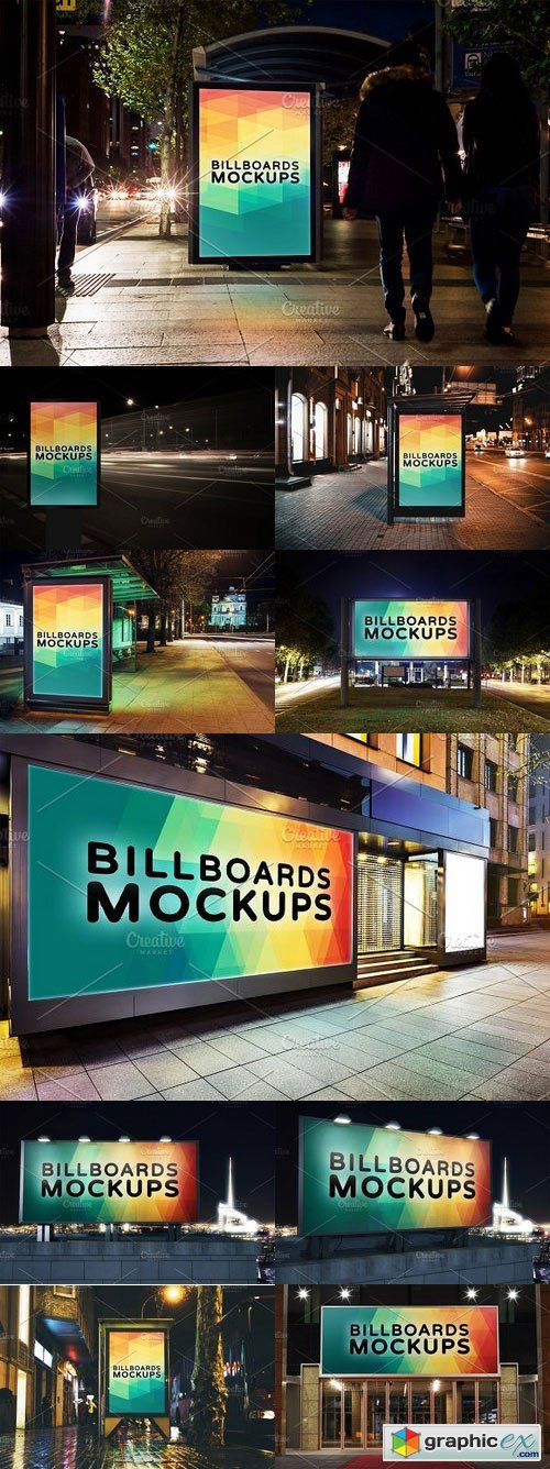 Billboards Mockups at Night Vol.3
