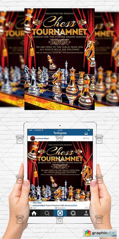 Chess Tournament - Flyer Template + Instagram Size Flyer