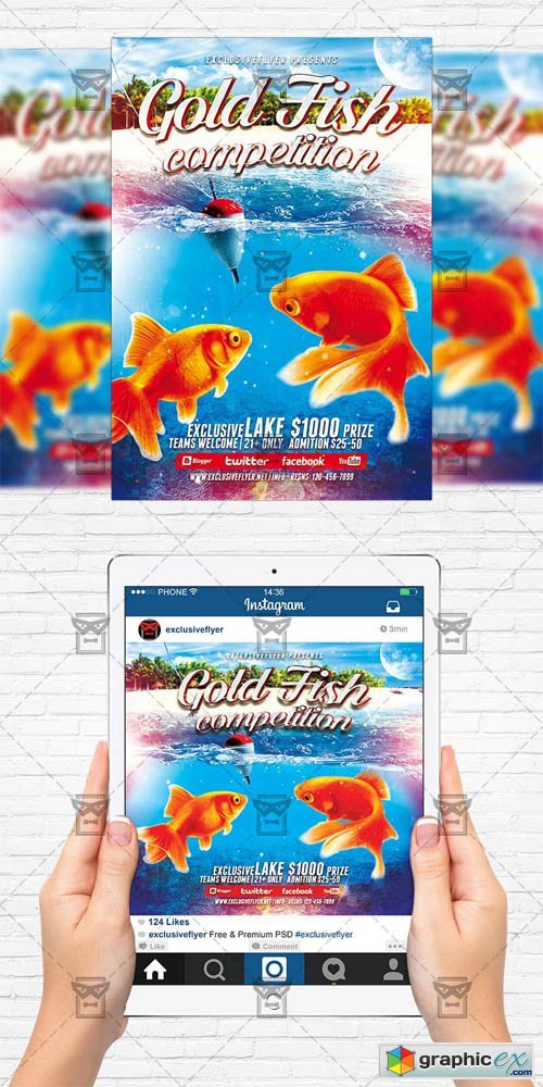 Gold Fish - Flyer Template + Instagram Size Flyer