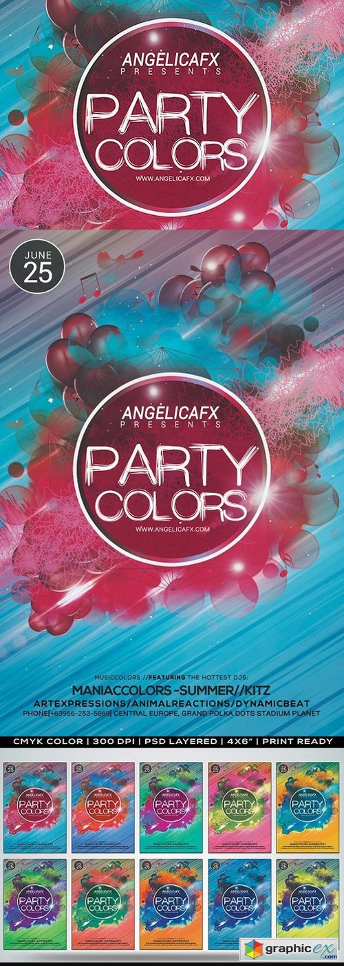 Party Colors Flyer Template