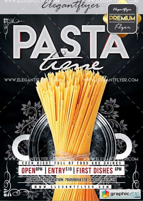 Pasta Time V10 Flyer PSD Template + Facebook Cover