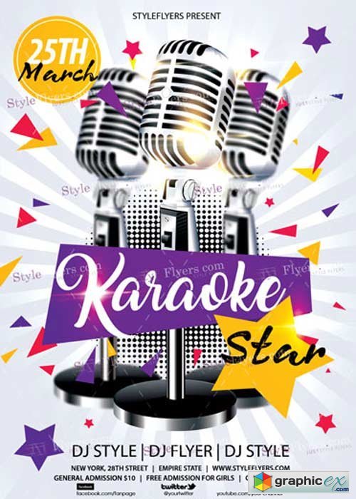 Karaoke Star V11 PSD Flyer Template