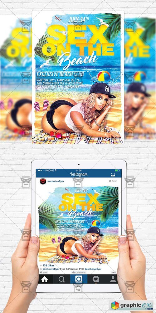 Sex on the Beach - Flyer Template + Instagram Size Flyer