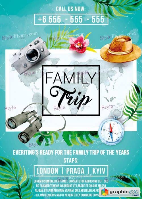 Family Trip V14 PSD Flyer Template