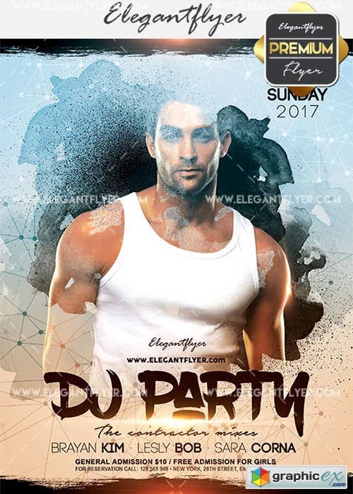 DJ Party V11 Flyer PSD Template + Facebook Cover