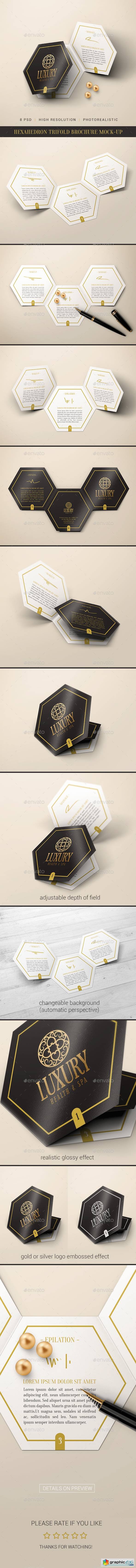Hexahedron Trifold Brochure Mock-Up