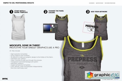 Women's Ghosted Singlet Template