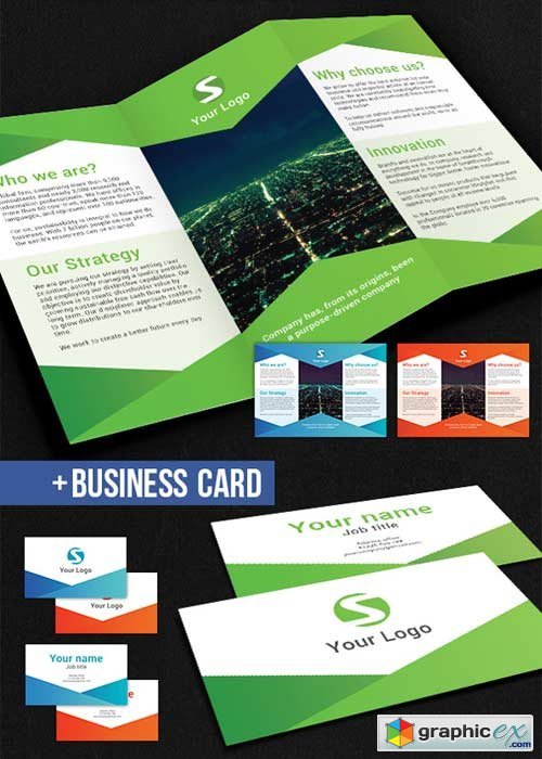 Modern Business Tri-Fold Brochure V14 PSD Template