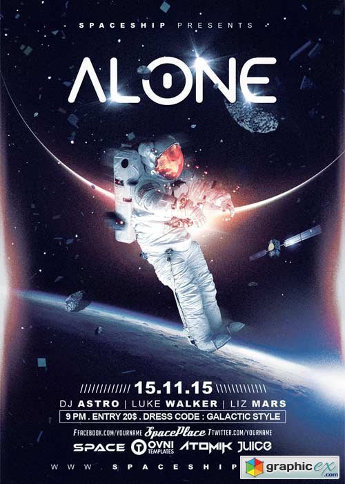Alone In The Space V5 Flyer Template