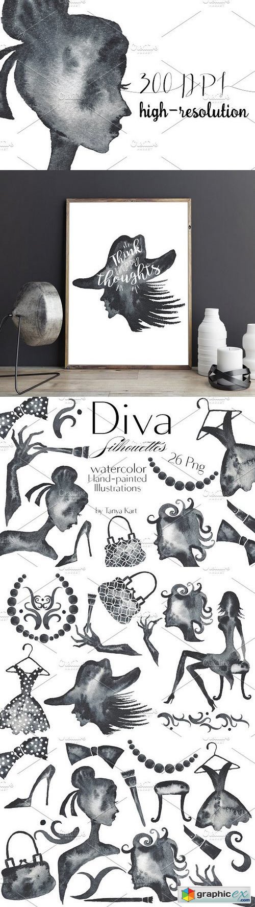 Diva Silhouettes Black collection
