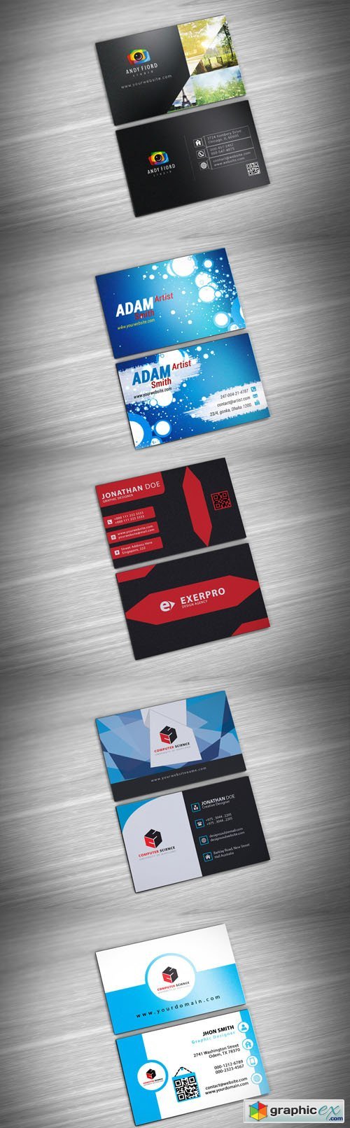 Business Card PSD Bundle - 5 Cards