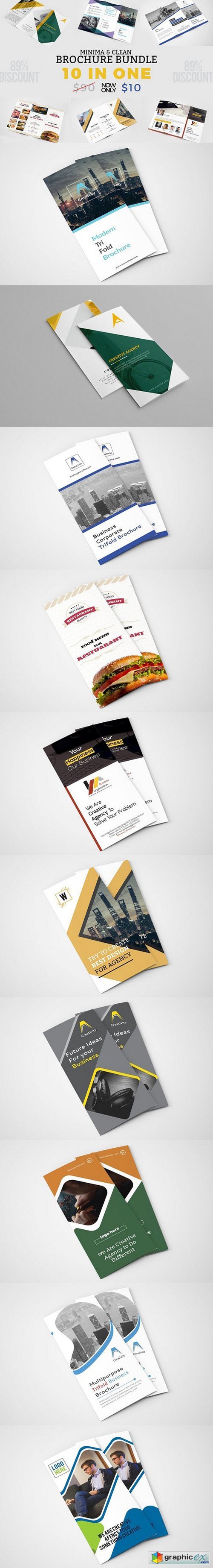 10 Business Trifold Brochure Bundle