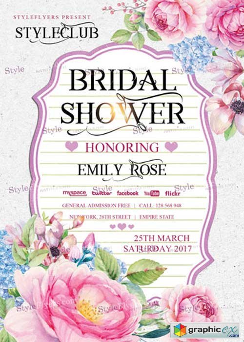 Bridal Shower V11 PSD Flyer Template