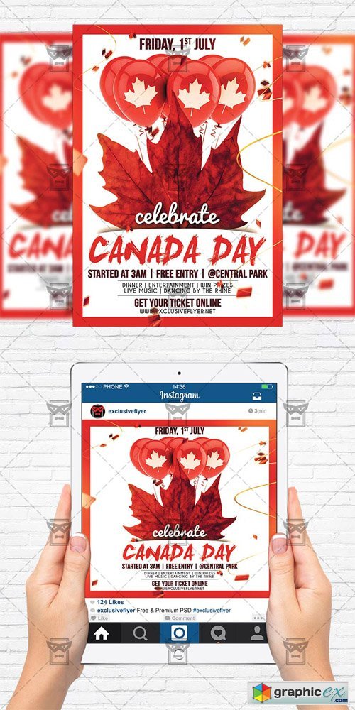 Canada Day - Flyer Template + Instagram Size Flyer