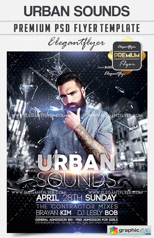 Urban Sounds  Flyer PSD Template + Facebook Cover