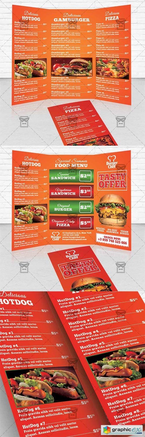 Fast Food Trifold Brochure Template
