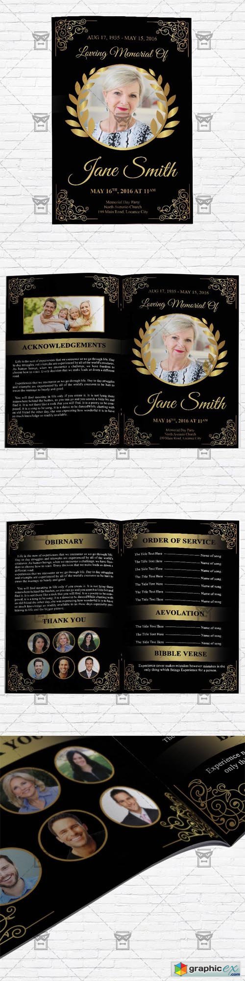 Funeral Program Vol 3 - Bifold Brochure Template