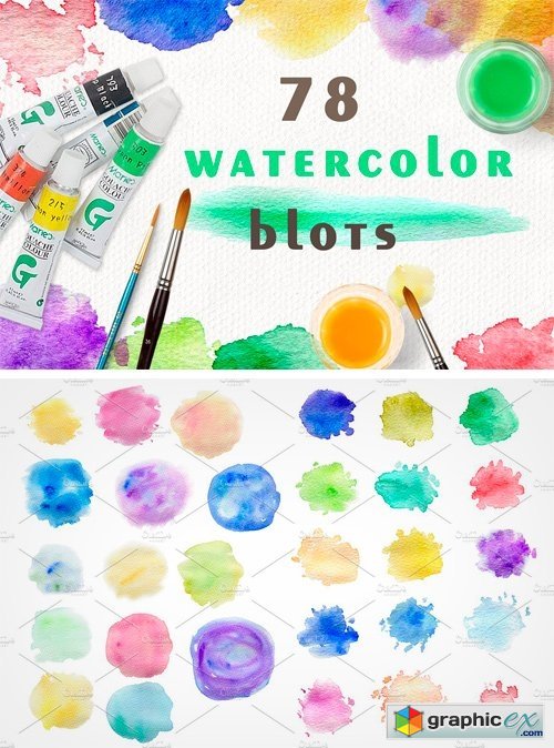 Set of Watercolor Blots