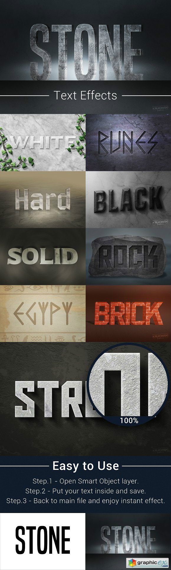 Stone Text Effects Mockup