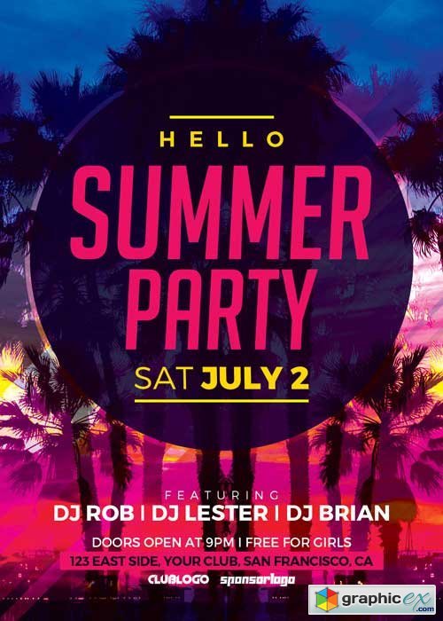 Hello Summer Party V9 Flyer Template