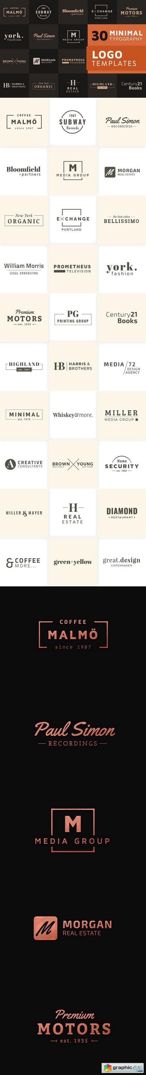 30 Minimal Typography Logo Templates