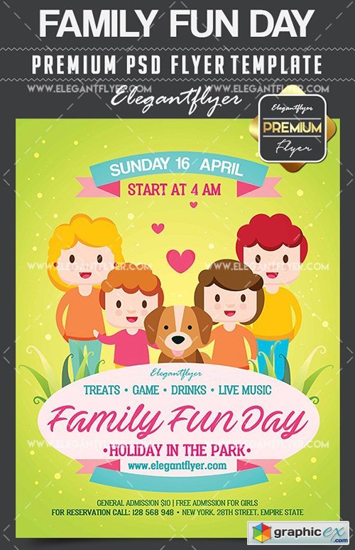 Family Fun Day  Flyer PSD Template + Facebook Cover