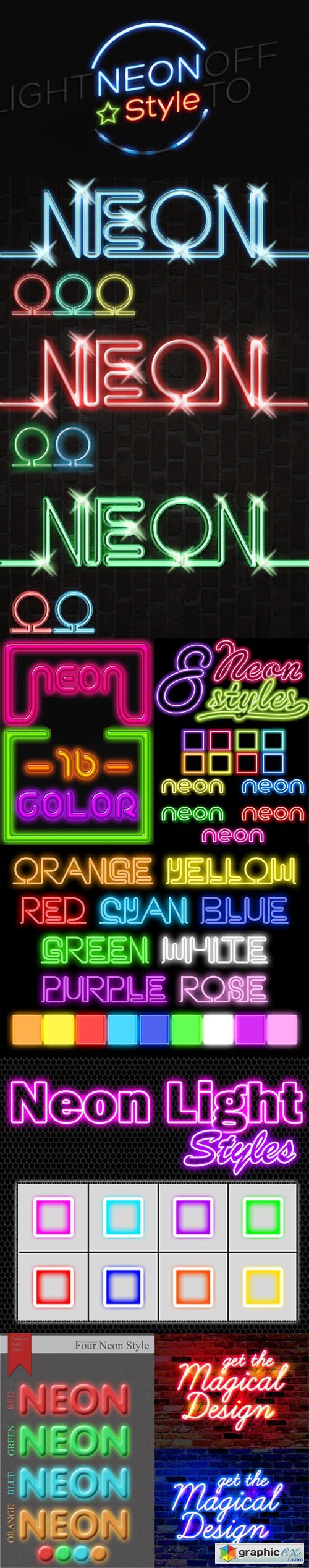 Neon Ligth Styles for Photoshop