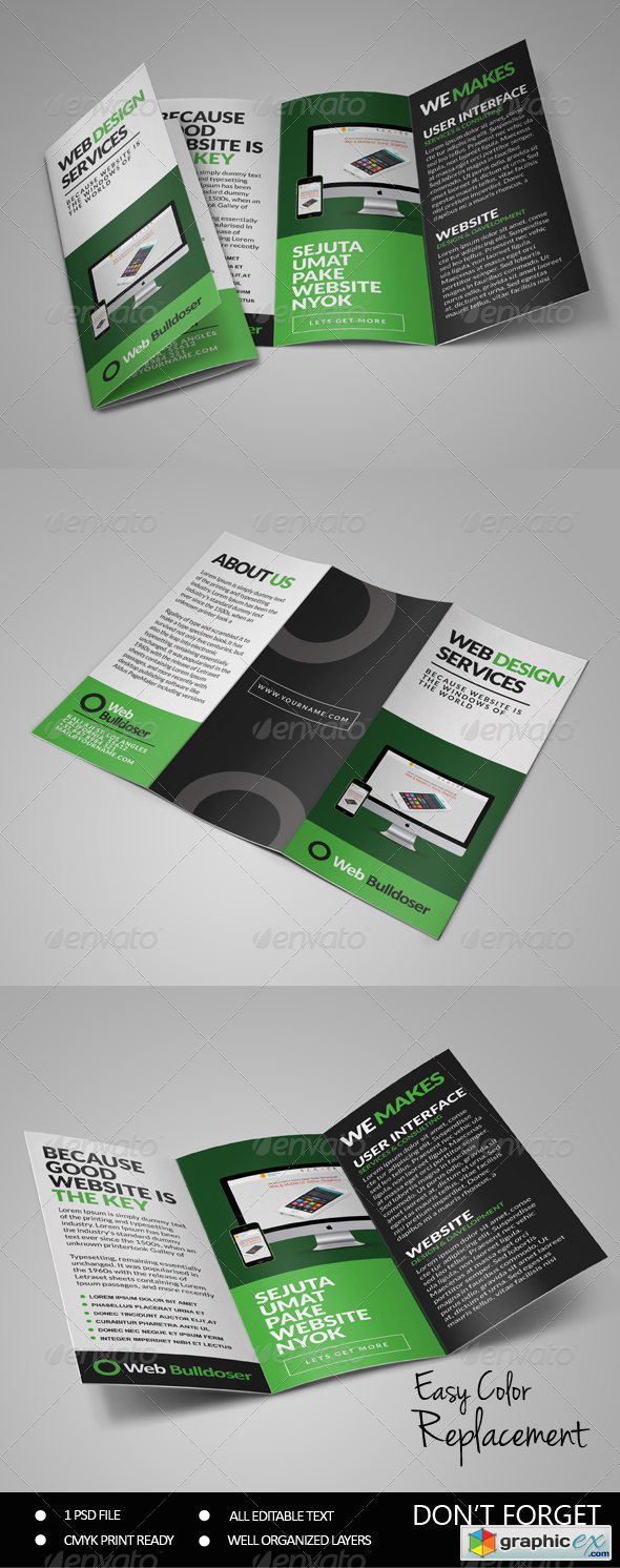 Premium Web Design Trifold Brochure