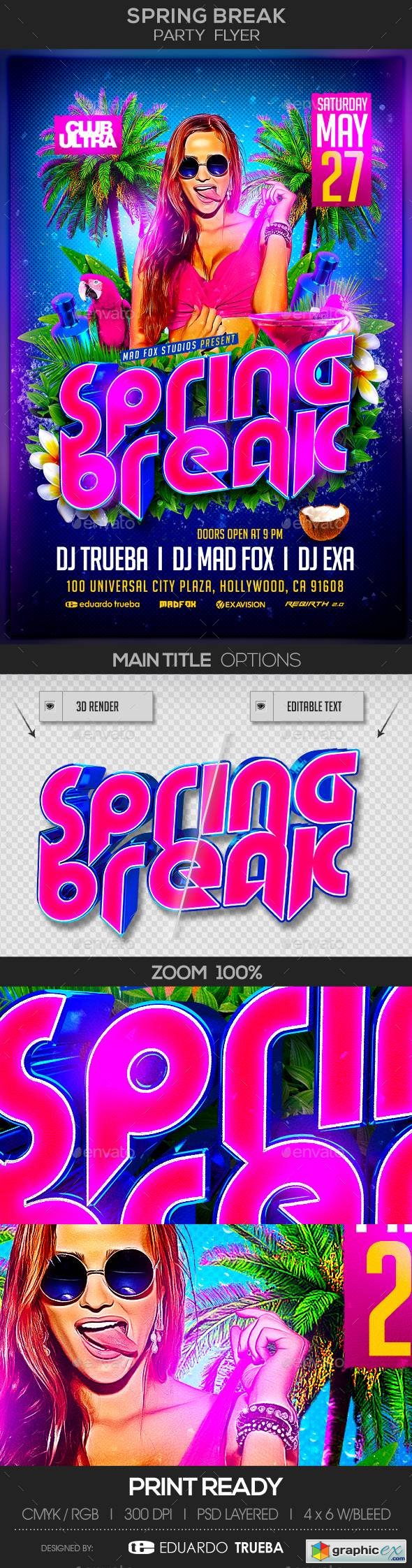 Graphicriver Spring Break Party Flyer