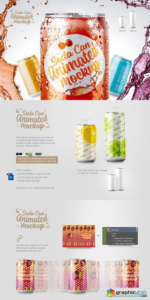 Soda can animated mockup