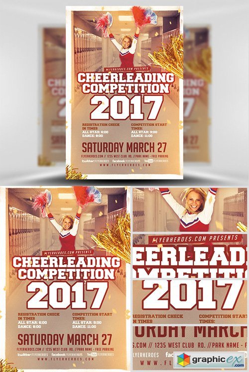 Cheerleading Competition 2017 Flyer Template v2