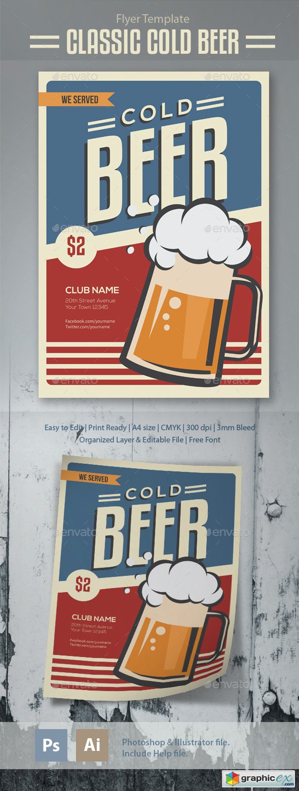 Classic Cold Beer Flyer Template
