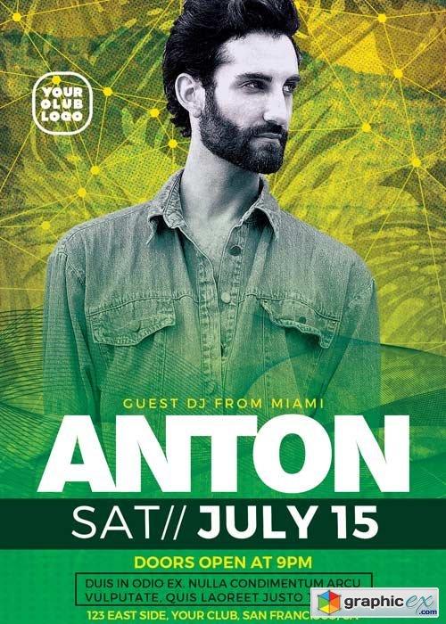DJ Anton Party V15 Flyer Template