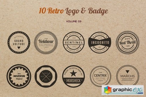 10 Retro Logo & Badge Volume 3