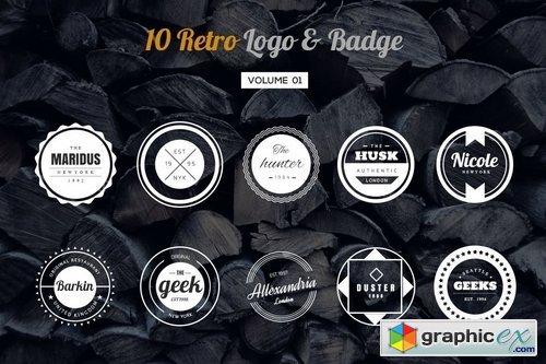 10 Retro Logo & Badge Volume 1